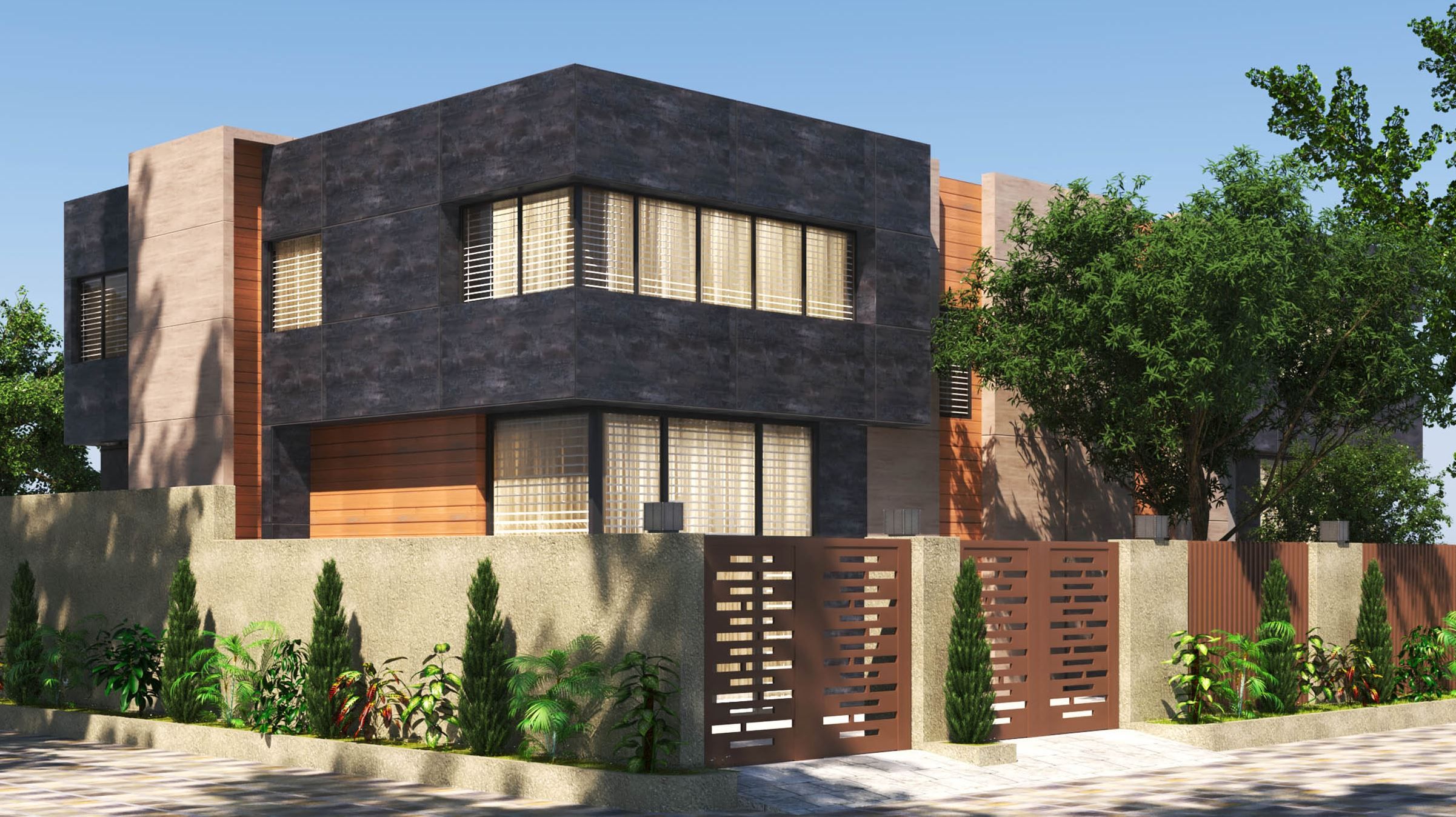 30305 Oxy Steel (SUD) finish exterior wall panel by Mikasa FX