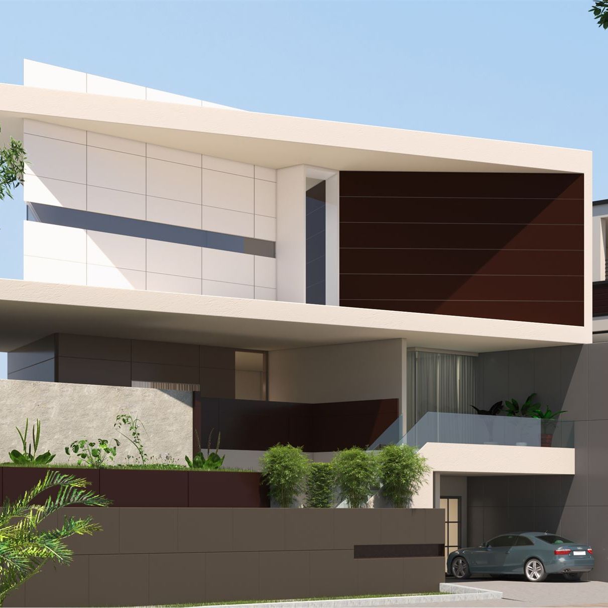 30402 Surreal White (SUD) exterior wall panels in India