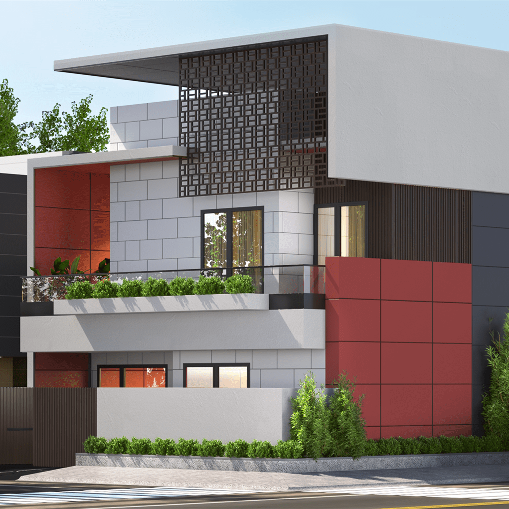 30407 Coral Red (SUD) exterior wall panels in India