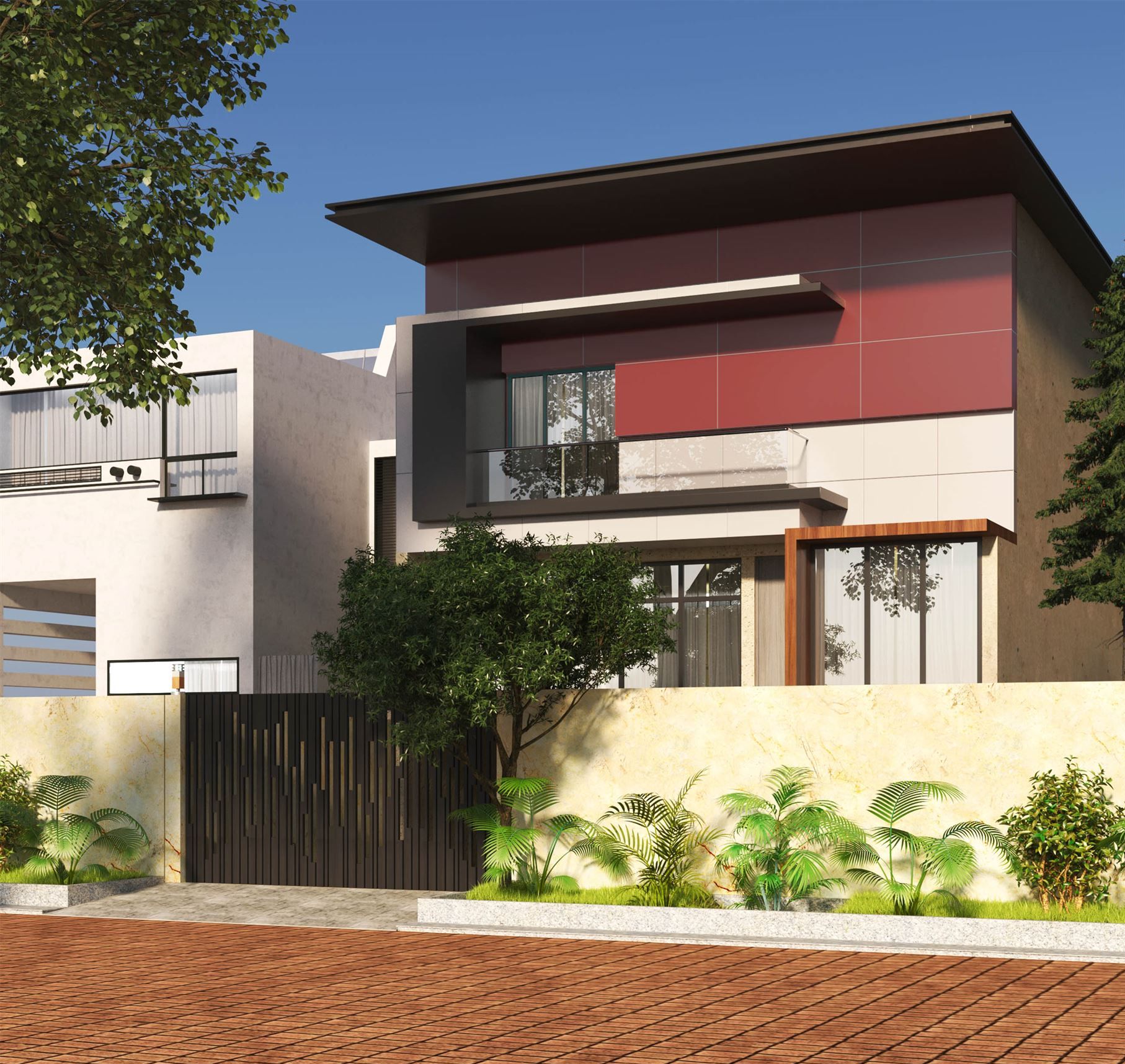 30407 Coral Red (SUD) exterior wall panels in India